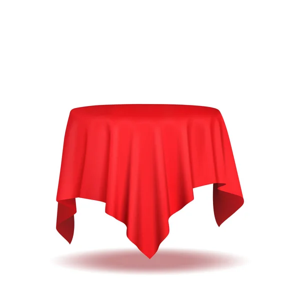 Red table cloth. Isolated on White Background. Vector illustration — Stock Vector