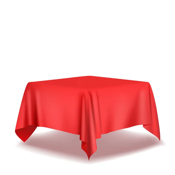 赤のテーブル クロス。白い背景上に分離。ベクトル図 — ストックベクタ