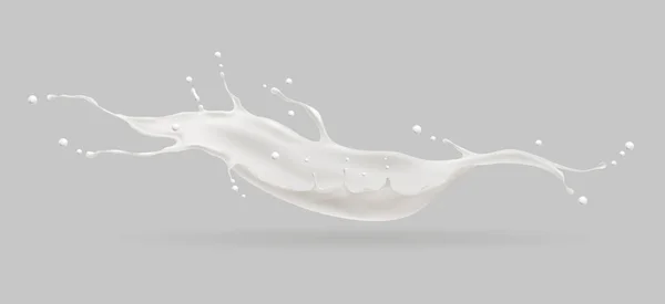 Milchspritzer auf grau. Vektorillustration — Stockvektor