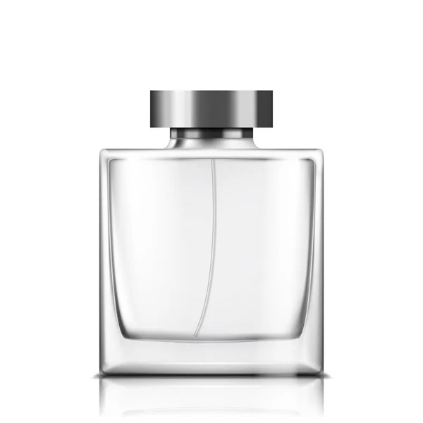 Frasco de vidro de perfume no fundo branco ilustração vetorial isolada —  Vetores de Stock