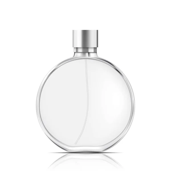 Frasco de vidro de perfume no fundo branco ilustração vetorial isolada —  Vetores de Stock