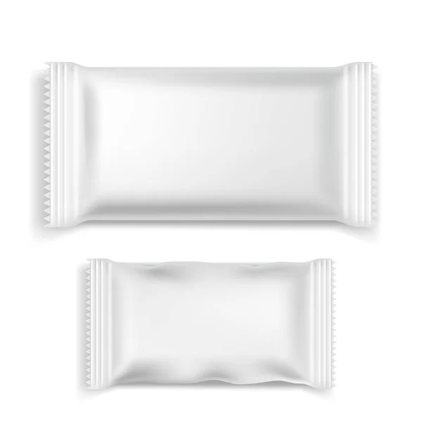 Deux emballages blancs sur fond blanc. Illustration vectorielle — Image vectorielle