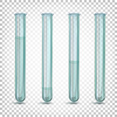 Laboratory glass tubes with water or colorless transparent liqui clipart