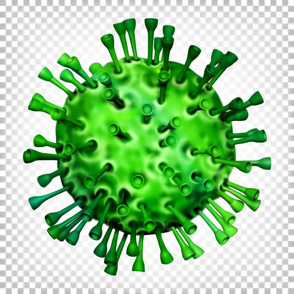 Вірус Зелений Прозорому Фоні — стоковий вектор