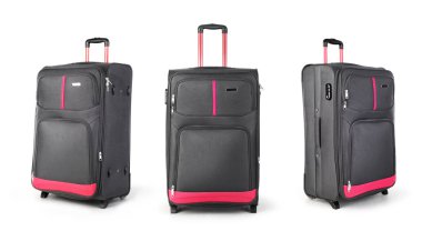 Beyaz arka planda bavullar seti