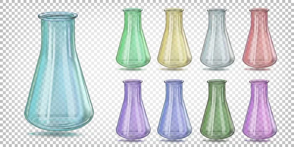 Çok renkli cam laboratuar Erlenmeyer Flask (konik Flask, 