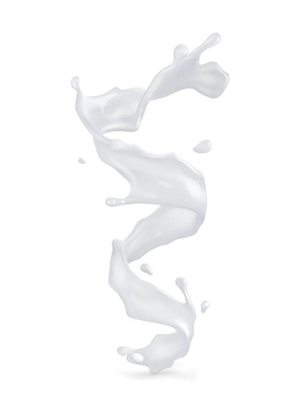 Splash milk, sauce or yogurt. Vector realistic illustration isolated on white background.
