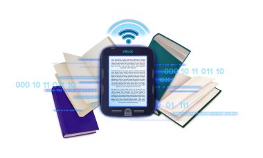 Ebook. elektronik kütüphaneyi kullanma hakkına sahiptir. Vektör kompozisyon.