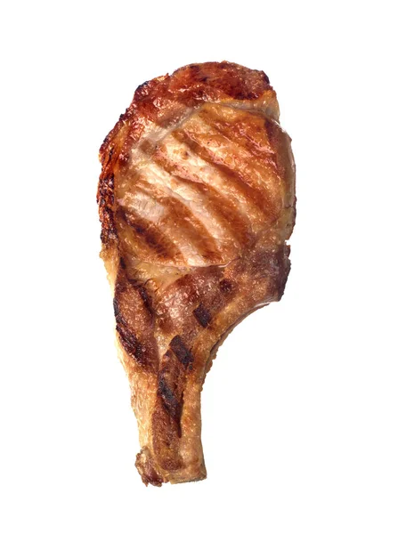 Grilled meat staeke on bone isolated — Stock Photo, Image