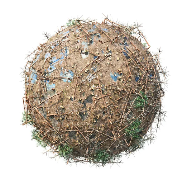Snijden van boom. Ecologie concept. Stumps in de planeet. 3D-illustratie — Stockfoto