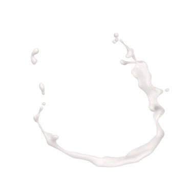 Beyaz arka planda süt damlası