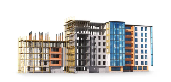 Building structure, construction. 3d illustration — Stock Photo, Image