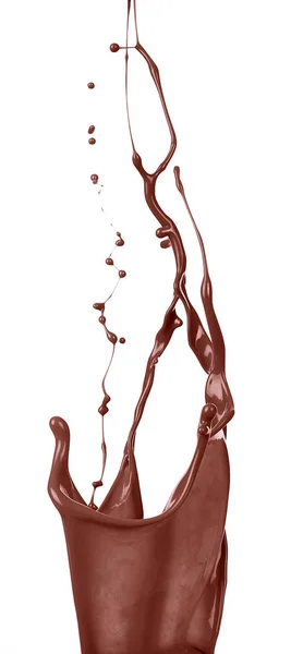 Spruzzata di cioccolato su sfondo bianco — Foto Stock