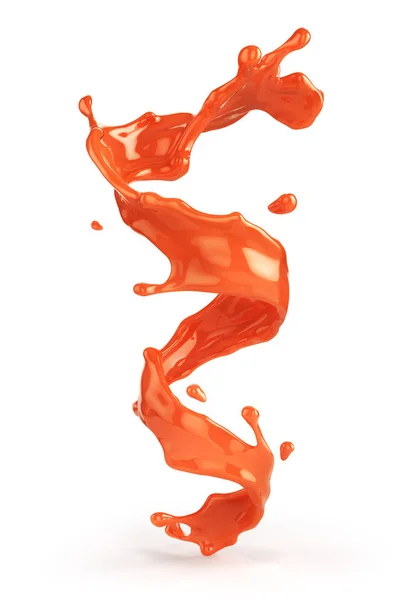 Šplouchání rajčatové šťávy. 3D ilustrace — Stock fotografie