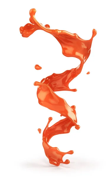 Splash de suco de tomate. ilustração 3d — Fotografia de Stock