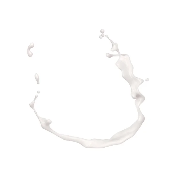 Éclaboussure de lait sur fond blanc — Photo