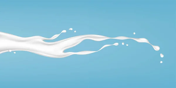 Salpicaduras de leche o yogur — Vector de stock