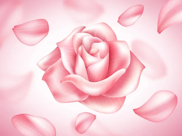 Fleur de rose corail. Illustration vectorielle réaliste — Image vectorielle