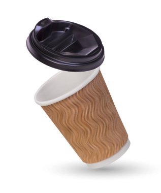 Bir kapaklı zanaat cam. Beyaz arka planda vektör gerçekçi illüstrasyon.