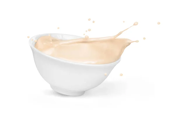Mooie mayonaise in een bord op een witte achtergrond — Stockfoto