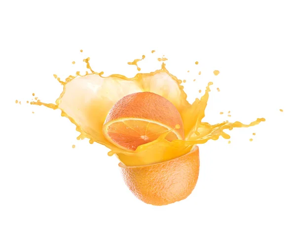 Narancslé Splash narancsos — Stock Fotó
