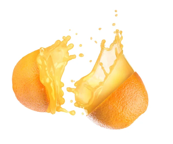 Éclaboussure de jus d'orange à l'orange — Photo
