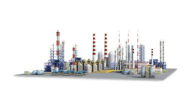 beyaz arka plan üzerinde İzole dışında fabrika. 3d illüstrasyon