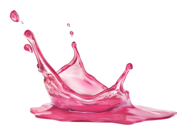 Splash of cherry juice isolated on a white background. 3d illustration — Stock Photo, Image