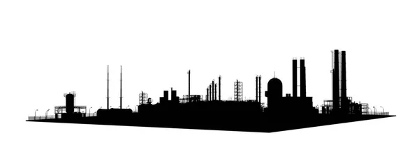 Stencil Silhouette Factory utanför, illustration — Stockfoto