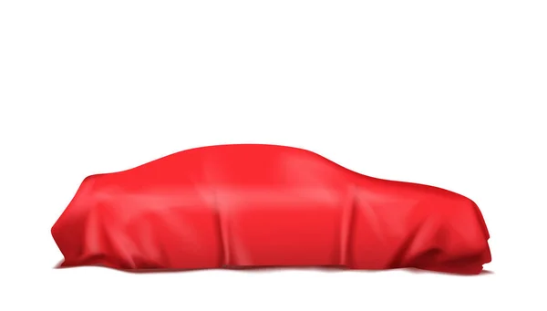 Auto mit roter Seide auf weißem Hintergrund. Vektor i — Stockvektor