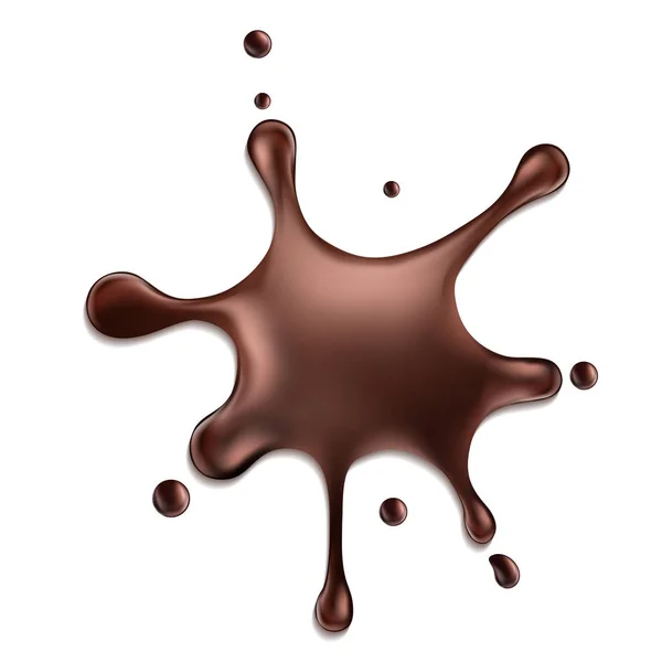 Realistas salpicos de chocolate quente — Vetor de Stock