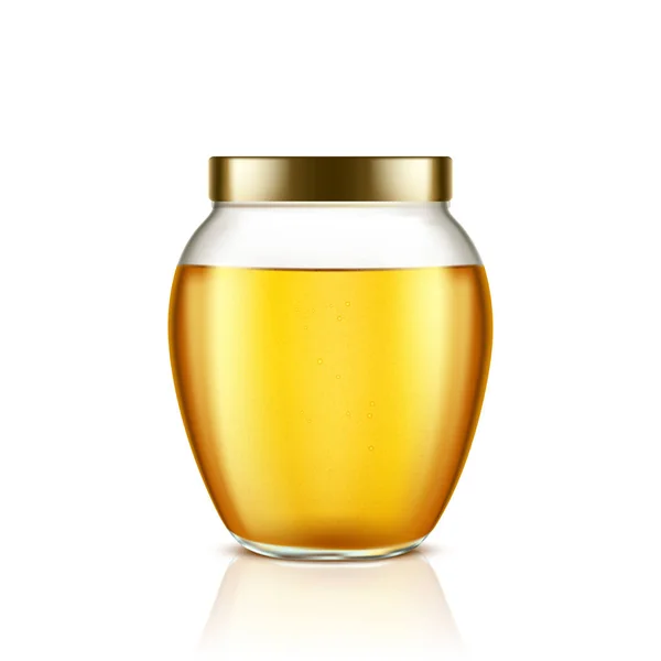 Honey jar on white background. Vector illustration — Stock Vector