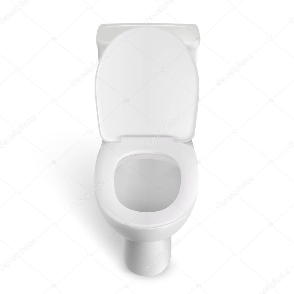 Toilet bowl isolated on a white background. Vector illustration