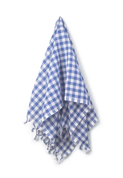 Tissu bleu table clothe isolé — Photo