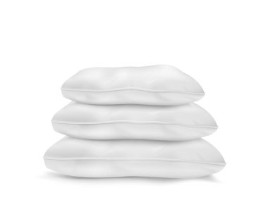 Beyaz arka planda boş yumuşak yastık. Vektör Illustration