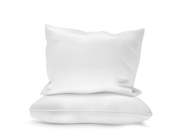 Travesseiro macio em branco no fundo branco. Ilustração vetorial — Vetor de Stock