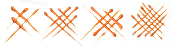 set of sweet caramel on a white background