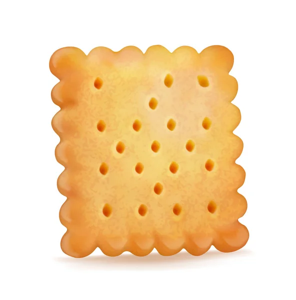 Soubory cookie jsou čtvercový tvar. Pečivo. Revektorová realistická ilustrace izolovaná na bílém pozadí. — Stockový vektor