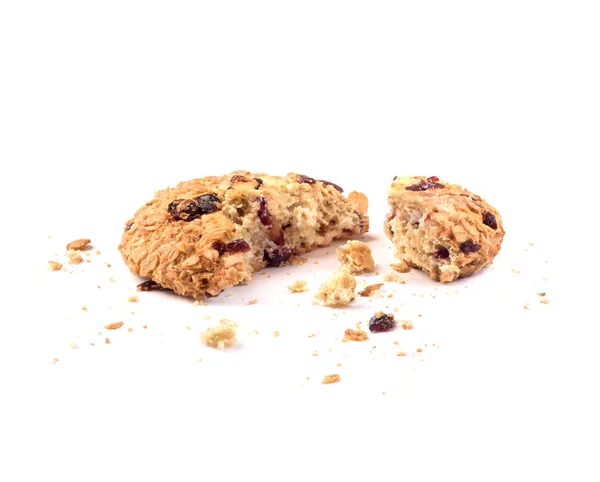 Broken cookie for two halfs isolated — Stock Photo, Image