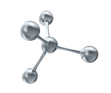 Beyaz arka plandaki molekül. 3d illüstrasyon