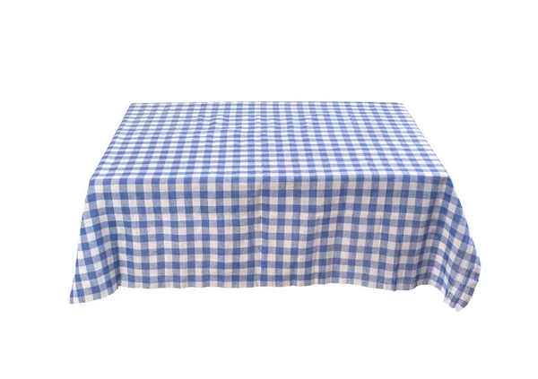 Pano de mesa azul sobre a mesa isolada — Fotografia de Stock