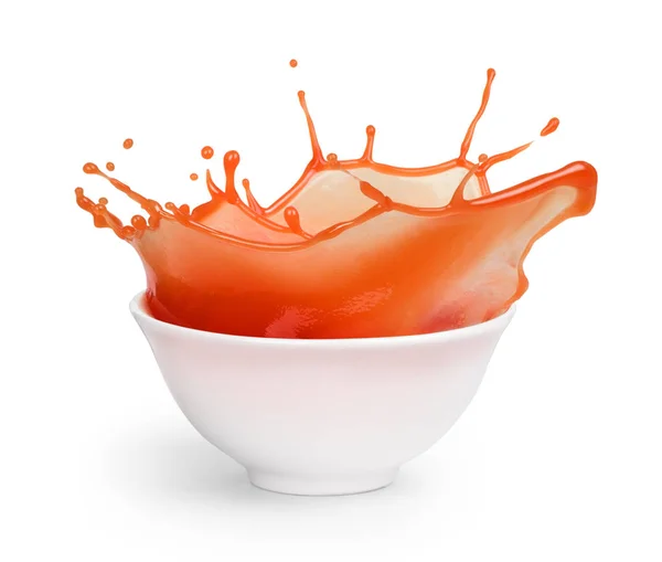 Ketchup spruzzata su sfondo bianco — Foto Stock