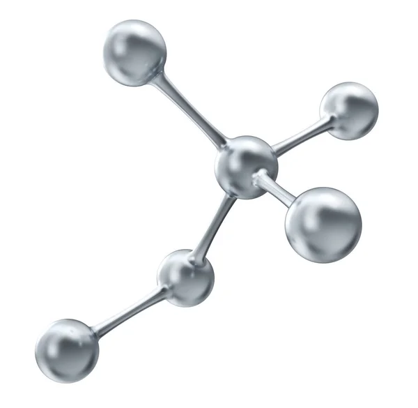Molekula na bílém pozadí. 3D ilustrace — Stock fotografie