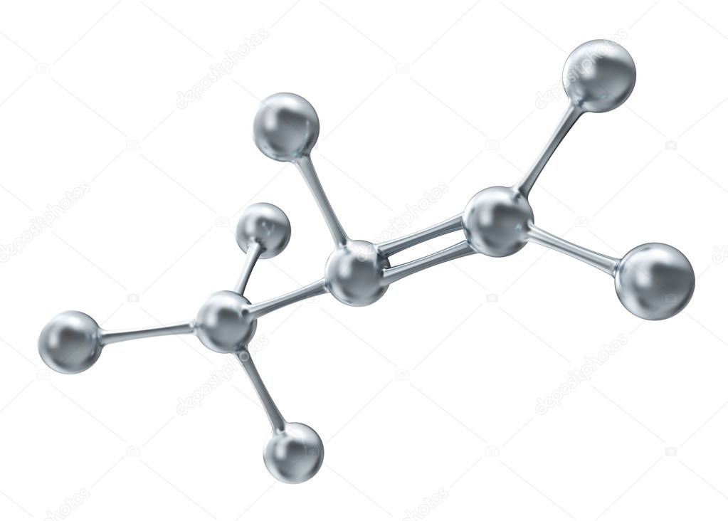Molecule on a white background. 3d illustration