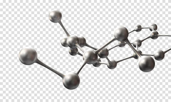 Молекула или атом, абстрактная структура науки. Векторная иллюстрация на прозрачном фоне . — стоковый вектор