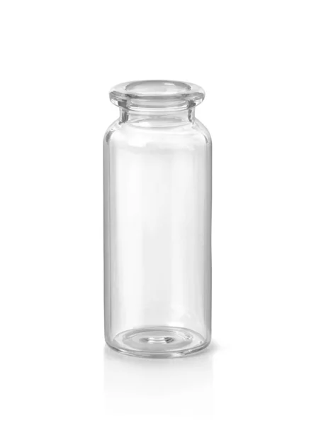 Leere medizinische Glasflasche isoliert — Stockfoto