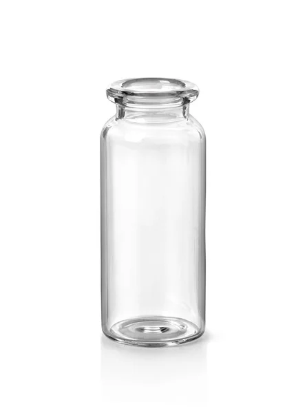 Leere medizinische Glasflasche isoliert — Stockfoto