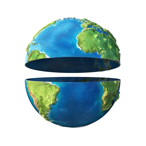 Concept écologique. Planète divisée sur deux moitiés. Illustration 3d — Photo