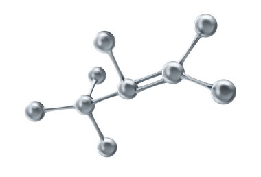 Kimya için molekül. Beyaz arka planda vektör gerçekçi illüstrasyon.