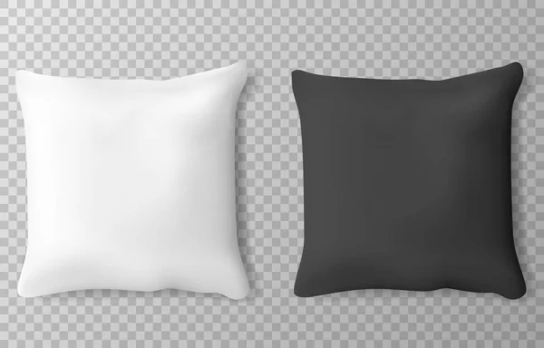 ベクトル現実的な白と黒の枕 — ストックベクタ